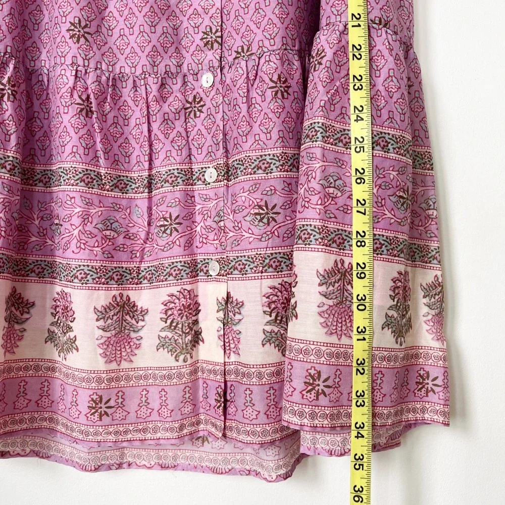 NEW Xirena Taryn Cotton Silk Midi Skirt Pink Posey Womens Medium - Picture 7 of 11